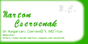 marton cservenak business card